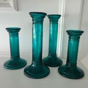 Glass candle holders or vases